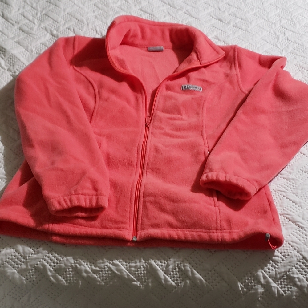 Columbia fleece zip up jacket Salmon color